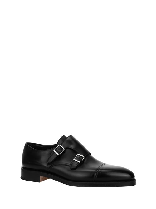 Black leather William monk shoes JHON LOBB | 228032L1R